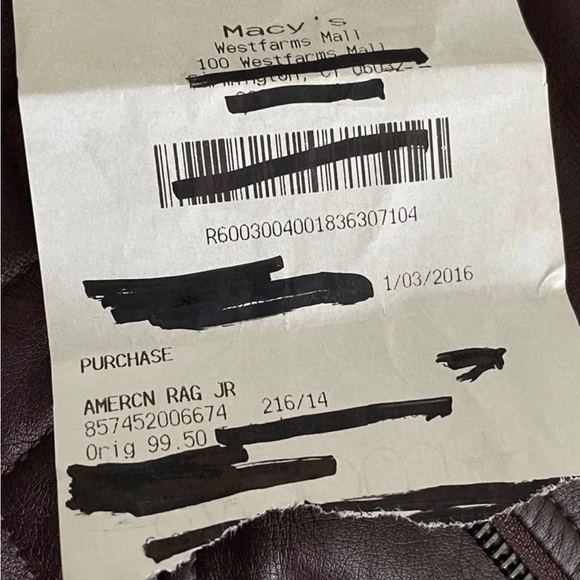 NWOT American rag faux leather jacket. Size Small retail around $100 has recipet - Picture 6 of 8